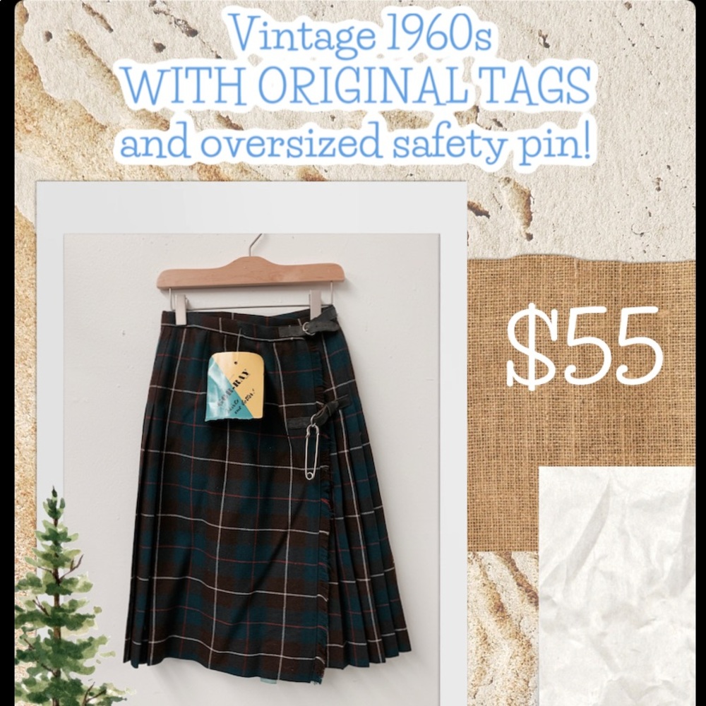 Vintage 1960s Wool Kilt